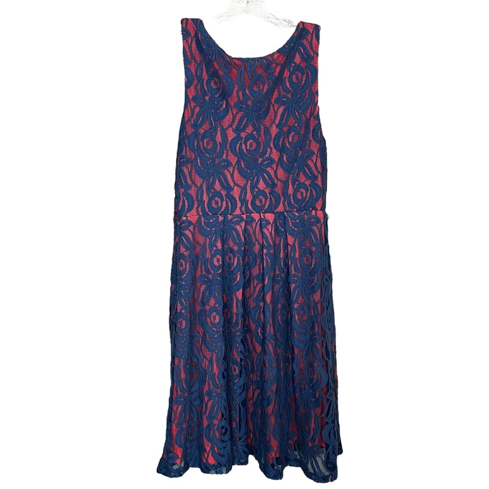 Anthropologie Eva Franco Lined Lace Blue Bright Coral, Pink size 6 - Picture 4 of 13